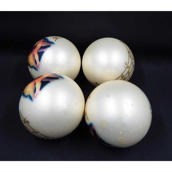 Krebs Gold Glass Ball Ornaments Angels Cherubs Musical Notes 2.5" Set of 4 - Picture 6 of 9